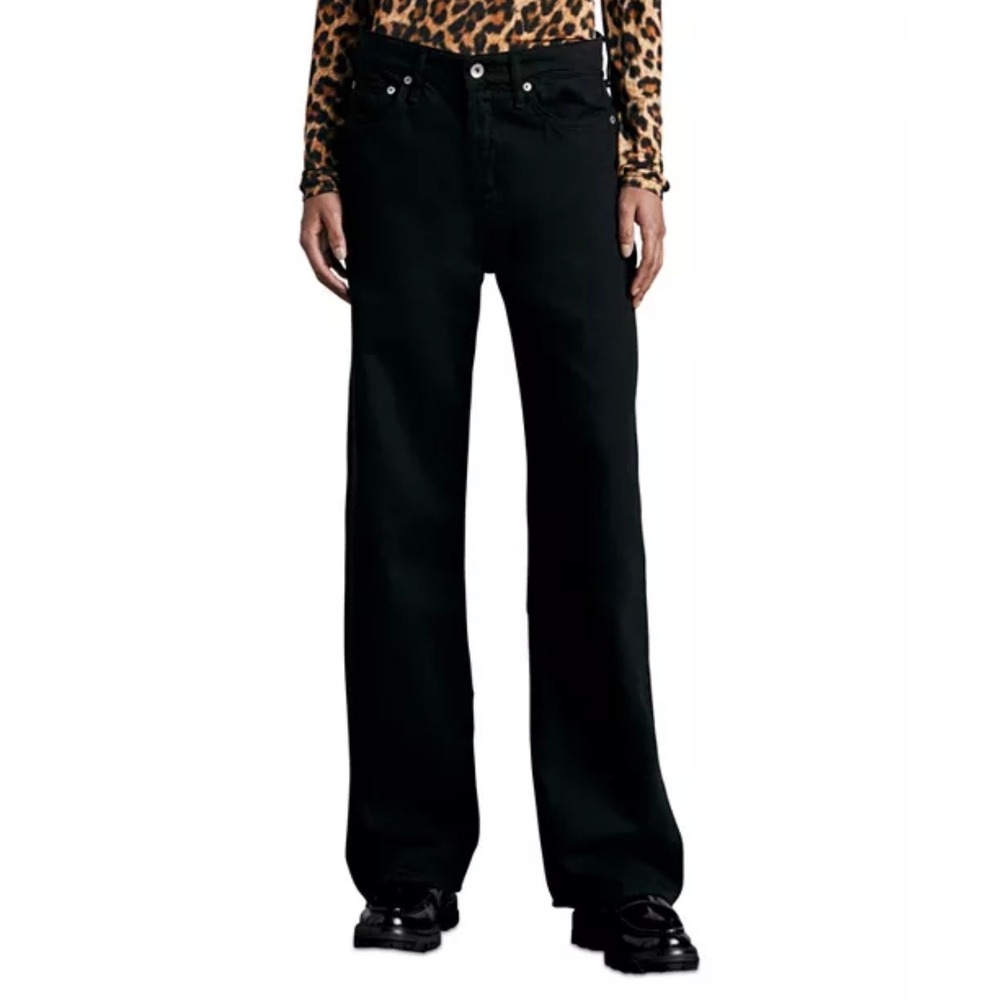 Rag & Bone Wide Leg The Logan Jeans Black Denim 28 - Picture 4 of 8